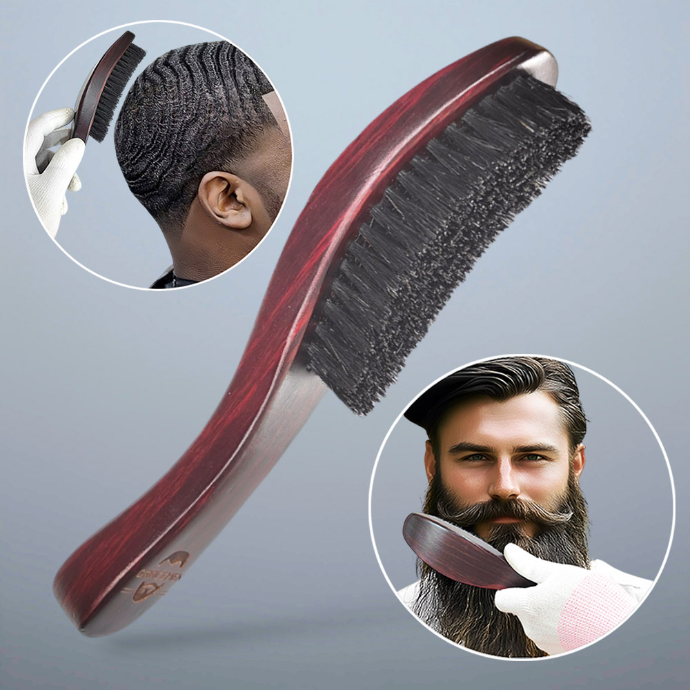 Men'S Grooming Hair - Gracemen 360 Wave Brush Gebogen houten