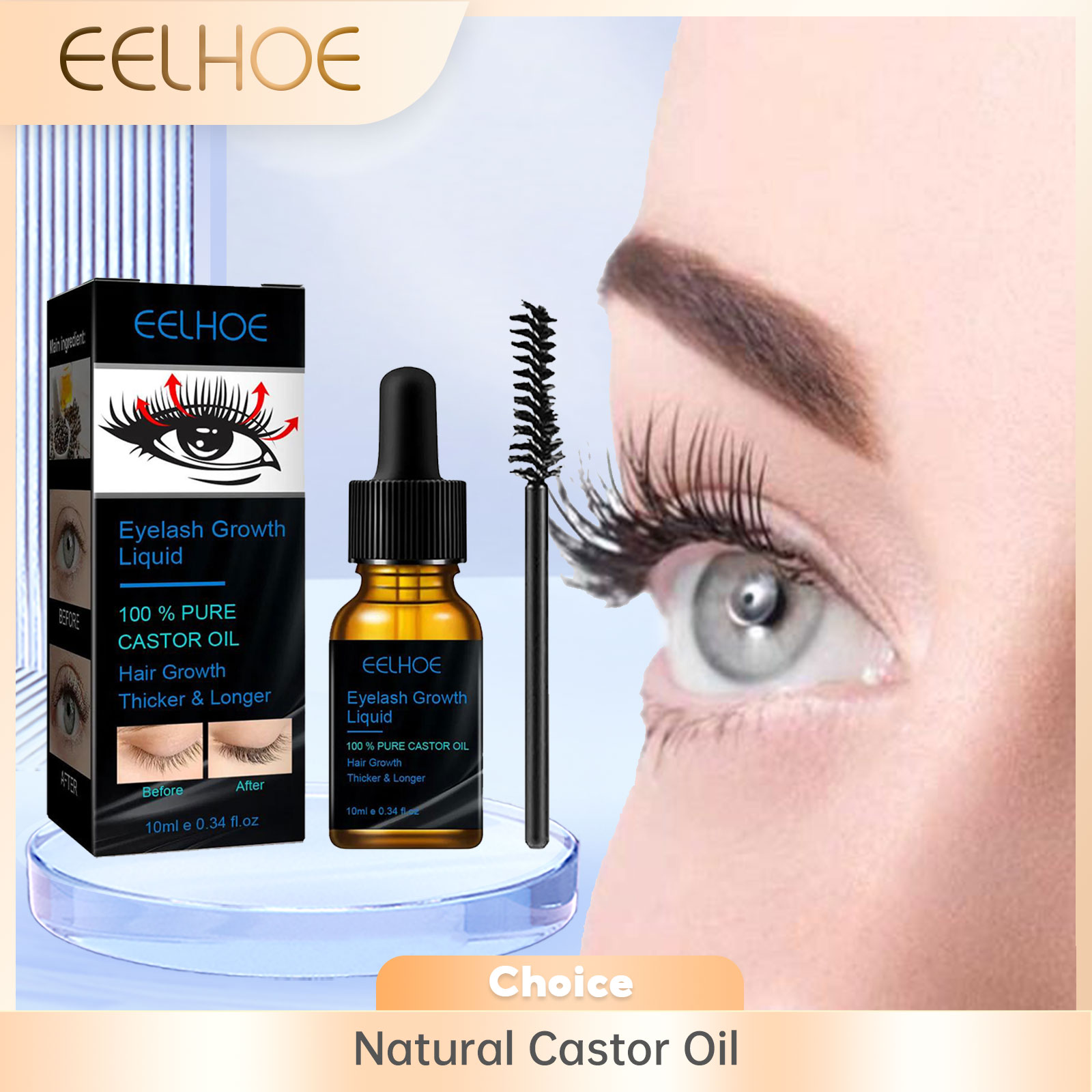 Men'S Grooming Oil - Castorolie Wimpergroei Serum voor Mannen Vrouwen